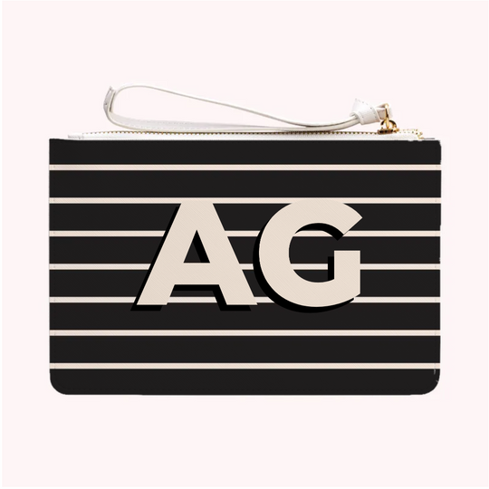 Stripe Black Wristlet