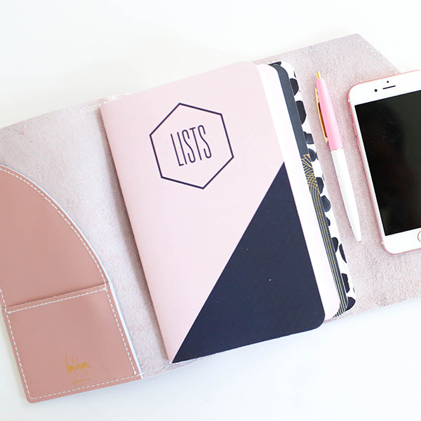 Dusty Rose Leather Folio