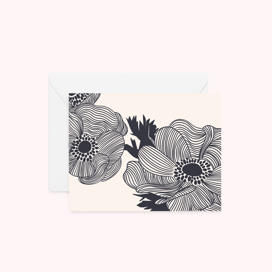 Lino Anemone Black