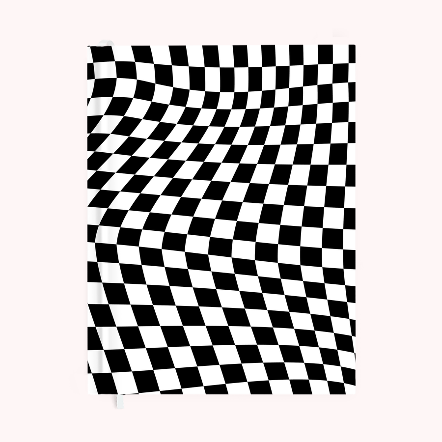 Wavy Checkerboard Black