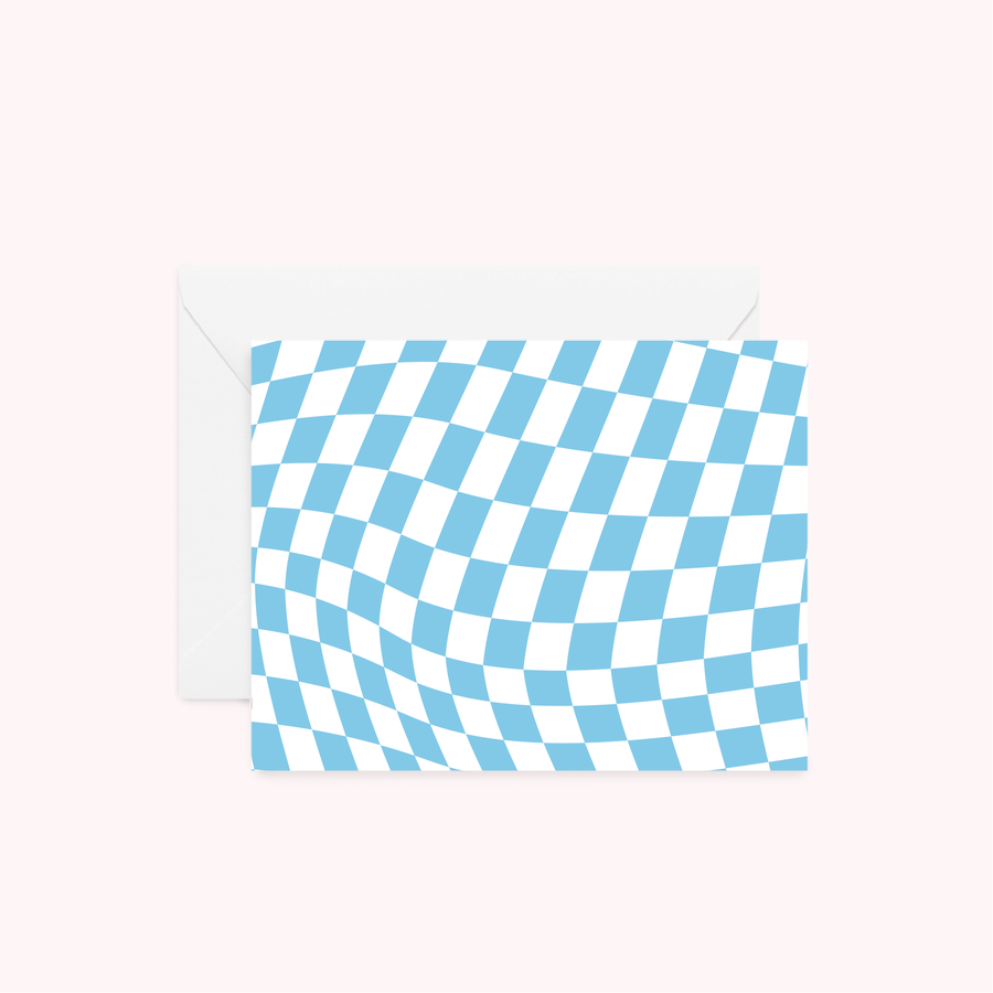 Wavy Checkerboard Blue