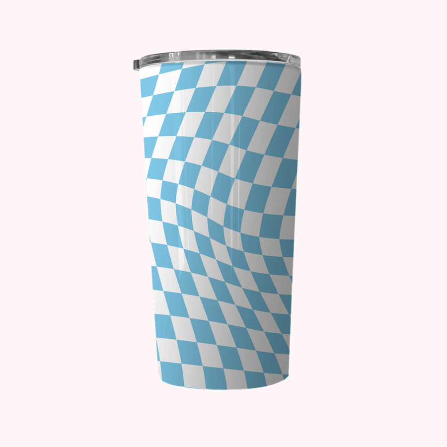 Wavy Checkerboard Blue